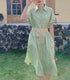 WANWAN Long Bottons Down Dress With Belt